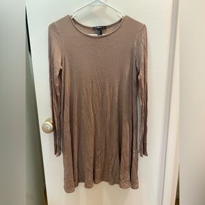 Tan/Brown Long Sleeve Dress